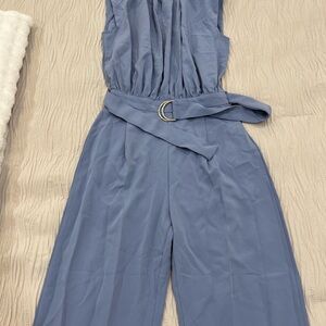 Elegant Blue Sleeveless Jumpsuit